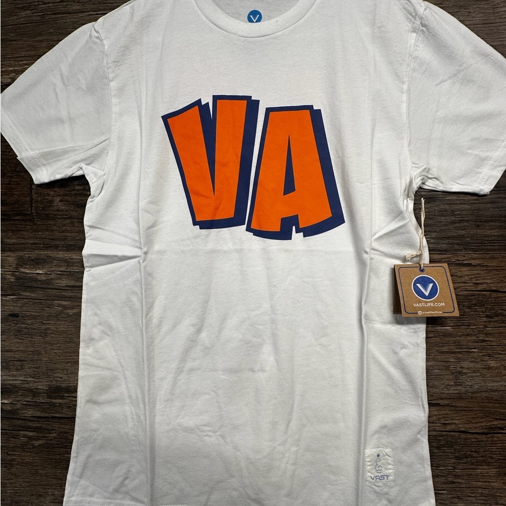 Vast Life Vibrant Orange Graphic White Short Sleeve Tee